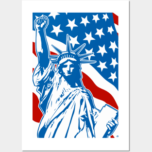 Lady Liberty With Raising Fist Posters and Art